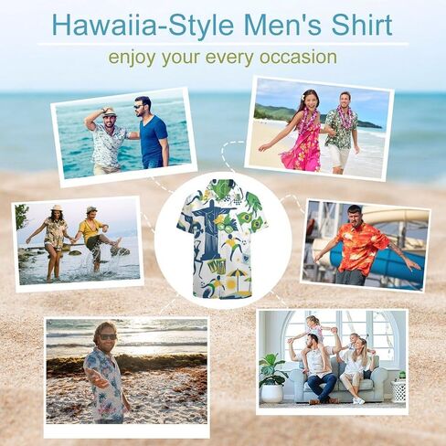 Mens Soft Peach Skin Short Sleeve Button Down Shirts Traditional Brazilian Items Beach Shirts with Pocket in Kuwait