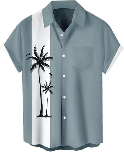Men's 4th of July Shirt Flag Print Short Sleeve Button Down Independence Day Hawaiian Shirts Casual Summer Loose Top in Saudi Arabia