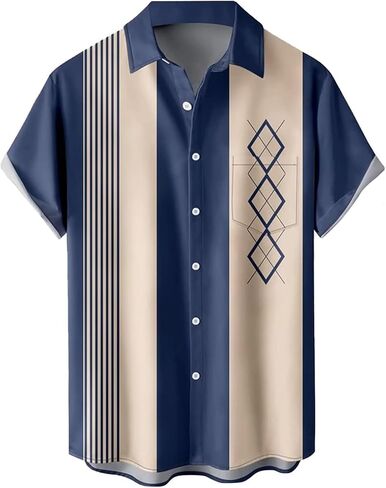 Men's 4th of July Shirt Flag Print Short Sleeve Button Down Independence Day Hawaiian Shirts Casual Summer Loose Top in Saudi Arabia