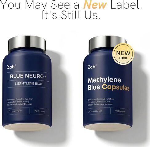 ZAB Pharmaceutical Grade Supplement Methylene Blue Capsules, Brain Supplement for Humans with Vitamin C & B Complex, Blue Methylene 10 mg per Capsules, Memory, Clarity & Cognitive Support in Saudi Arabia