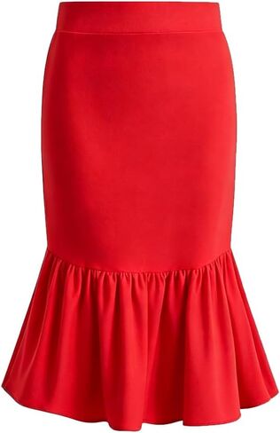 Girls Skirt Knee Length Pencil Skirts Casual Midi Long Skirts High Waist Stretch for 6-14Y in Saudi Arabia