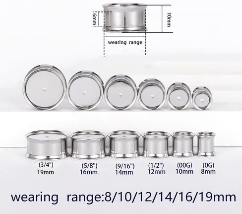 Vankula 2PCS DIY Ear Gauges Tunnels Plugs, 316 Stainless Steel Hypoallergenic Earrings Expanders for Stretched Ears Body Piercing Jewelry for Valentines Day in Kuwait
