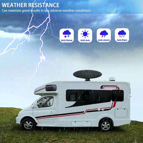 RV TV Antenna for Smart TV Outdoor, 720° Long Range Omni Directional Reception Digital HD Antenna Signal, with Super Signal Booster, 35ft HDTV Cable, for RV/Camping/Attic/Truck/Boat (RV520) in Kuwait