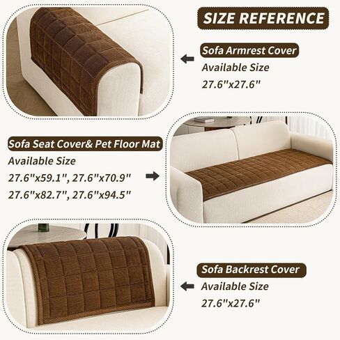 Couch Covers for Dogs Washable, 27.6"x70.9" Non Slip Couch Covers for Loveseat Sofa Pet Friendly, Soft Fuzzy Sofa Covers for Pet, Dog Couch Cover Furniture Protector(1PC,Dark Brown) in Saudi Arabia