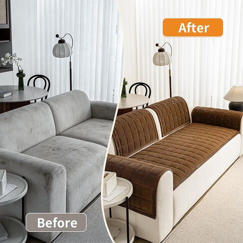 Couch Covers for Dogs Washable, 27.6"x70.9" Non Slip Couch Covers for Loveseat Sofa Pet Friendly, Soft Fuzzy Sofa Covers for Pet, Dog Couch Cover Furniture Protector(1PC,Dark Brown) in Saudi Arabia