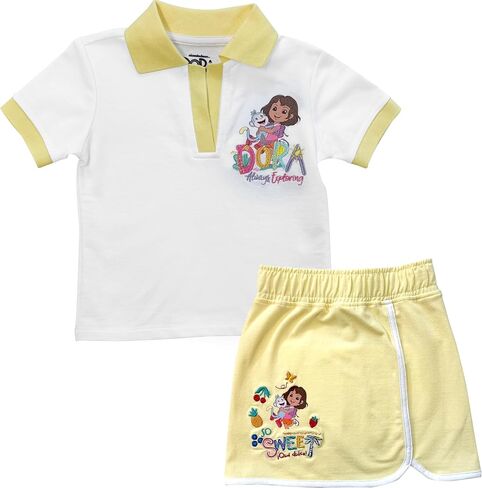 DORA Girls' Dora the Explorer Girls’ 2-piece Embroidered Polo & Skort Outfit Set |Toddler in Saudi Arabia