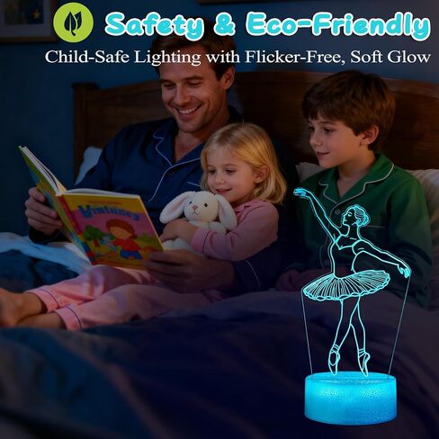 Ballet Night Light, Dance Gifts, Ballerina 3D Illusion Lamp with Remote Control, 16 RGB Colors, 4 Flashing Modes, Timer, Dimmable, Ballet Stuff, Accessories for Decor for Holiday Birthday Christmas in Saudi Arabia