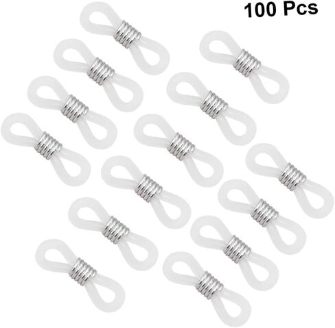 ARTIBETTER 100pcs Adjustable Non-Slip Silicone Ring for Glasses Chain Silver Chain Eyeglass Straps Flexible Focal Glasses in Kuwait