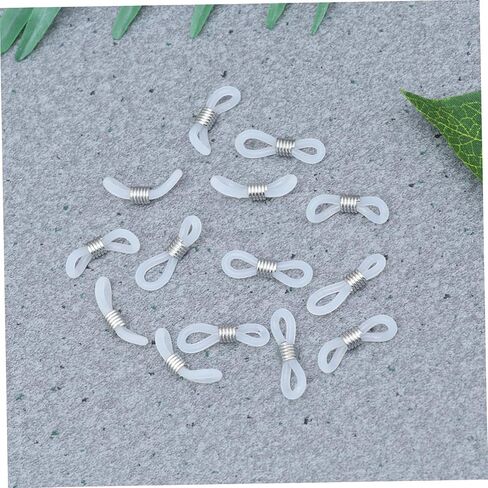ARTIBETTER 100pcs Adjustable Non-Slip Silicone Ring for Glasses Chain Silver Chain Eyeglass Straps Flexible Focal Glasses in Kuwait