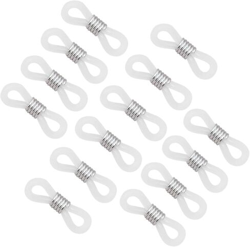 ARTIBETTER 100pcs Adjustable Non-Slip Silicone Ring for Glasses Chain Silver Chain Eyeglass Straps Flexible Focal Glasses in Kuwait