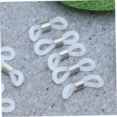 ARTIBETTER 100pcs Adjustable Non-Slip Silicone Ring for Glasses Chain Silver Chain Eyeglass Straps Flexible Focal Glasses in Kuwait