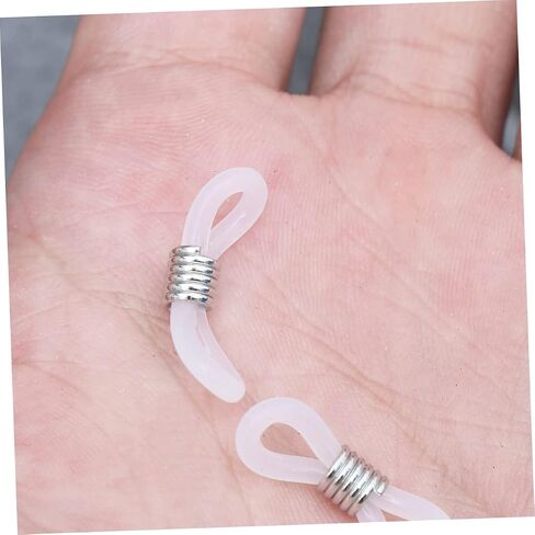 ARTIBETTER 100pcs Adjustable Non-Slip Silicone Ring for Glasses Chain Silver Chain Eyeglass Straps Flexible Focal Glasses in Kuwait