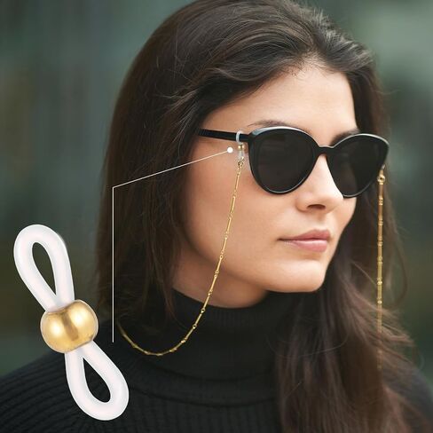 Ymapinc 80 قطعة موصل سلاسل النظارات، سلسلة النظارات تنتهي حاملات مطاطية للنظارات الشمسية مع نوعين، حلقة بديلة للأشرطة الرياضية لحلقات حزام القراءة in Kuwait