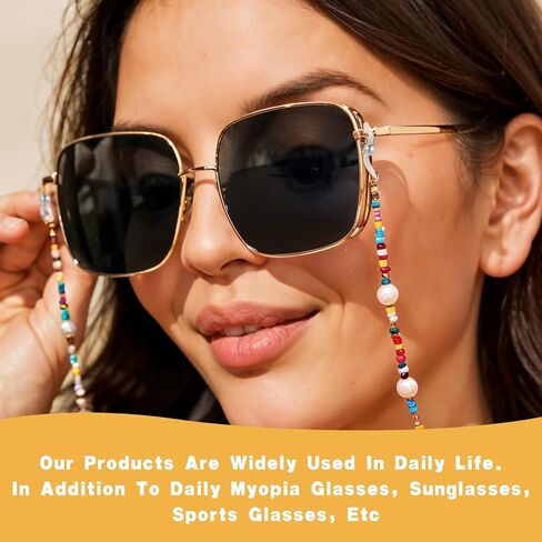 Ymapinc 80 قطعة موصل سلاسل النظارات، سلسلة النظارات تنتهي حاملات مطاطية للنظارات الشمسية مع نوعين، حلقة بديلة للأشرطة الرياضية لحلقات حزام القراءة in Kuwait