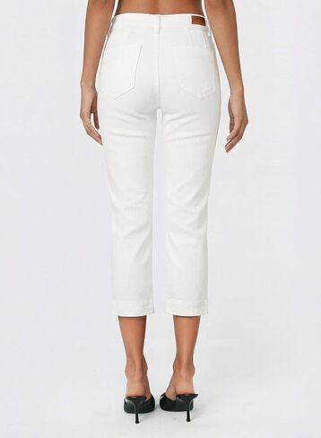 Sidefeel Women's Capri Jeans High Waist Stretchy Skinny Jeans Casual Summer Trendy Cropped Pants with Welt Pockets in Kuwait