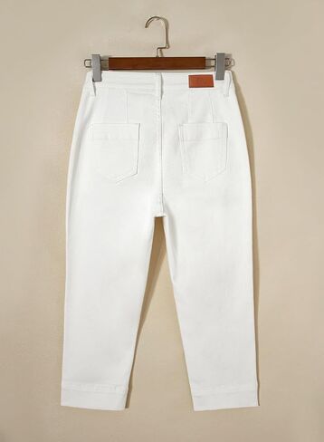 Sidefeel Women's Capri Jeans High Waist Stretchy Skinny Jeans Casual Summer Trendy Cropped Pants with Welt Pockets in Kuwait