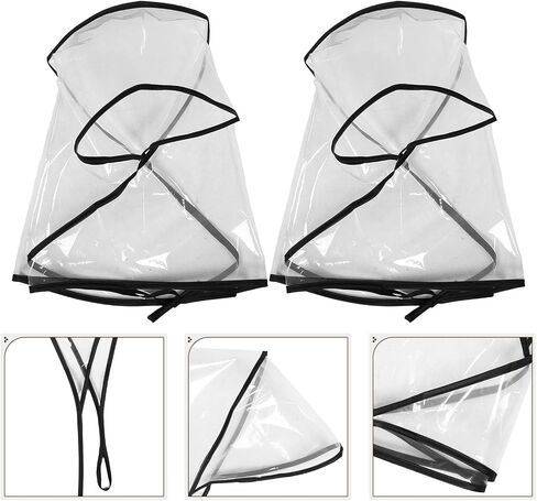 Toyvian Waterproof Rain Bonnet with Plastic Visor 2pcs Rain Hat for Women Hair Protection Black Trim Waterproof Hair Cap for Rainy Weather in Kuwait