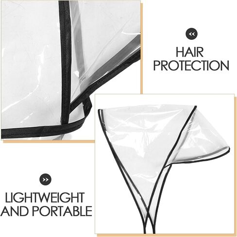 Waterproof Rain Hats for Women 2pcs Plastic Rain Bonnet with Dark Trim Visor Hair Protector Windproof Hat Cover for Travel and Daily Use in Kuwait