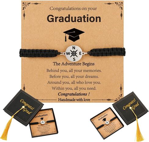 P. BLAKE Class of 2026 Graduation Gift for Her/Him, Adjustable Compass Bracelet Grad Comes in Cap Box with Cards for College/High School/Middle School/Primary School in Saudi Arabia