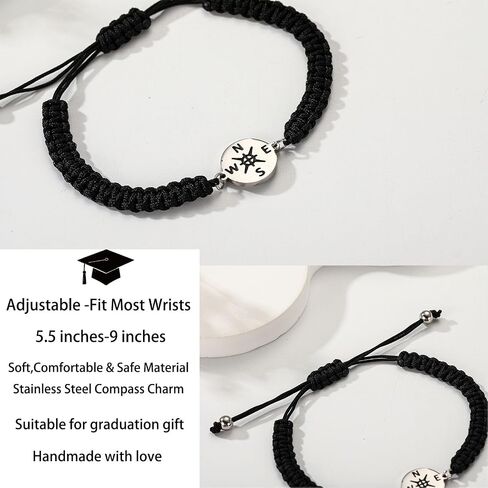 P. BLAKE Class of 2026 Graduation Gift for Her/Him, Adjustable Compass Bracelet Grad Comes in Cap Box with Cards for College/High School/Middle School/Primary School in Saudi Arabia