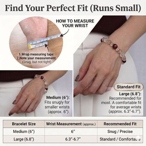 Spiritual Onmyoji Bracelet for Women -Wealth Career Success and Fortune - Healing Crystals Energy Bracelet with Guardian Stones, amulet Rutilated Quartz & Red Tiger’s Eye - Good Luck Charm, Made in Japan - - Mystic Link in Kuwait
