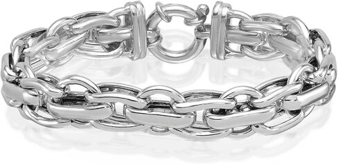 IceCarats 925 Sterling Silver 12mm Chunky Link Chain Bracelet 7.25 inch Polished For Her in Kuwait