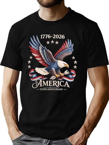250 Anniversary USA Shirt Men Eagle Graphic 1776-2026 T-Shirt 4th of July Tees American Flag Patriotic Short Sleeve Top in Kuwait