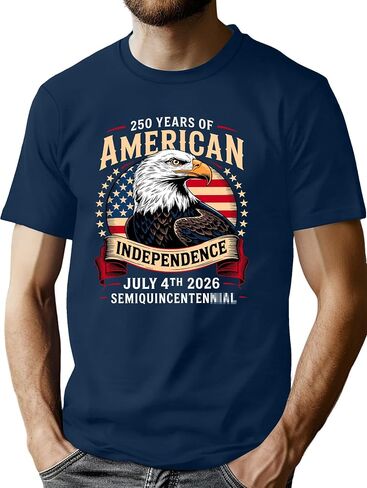 250 Anniversary USA Shirt Men Eagle Graphic 1776-2026 T-Shirt 4th of July Tees American Flag Patriotic Short Sleeve Top in Kuwait