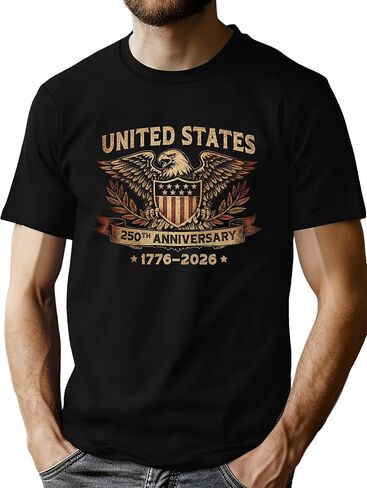 250 Anniversary USA Shirt Men Eagle Graphic 1776-2026 T-Shirt 4th of July Tees American Flag Patriotic Short Sleeve Top in Kuwait