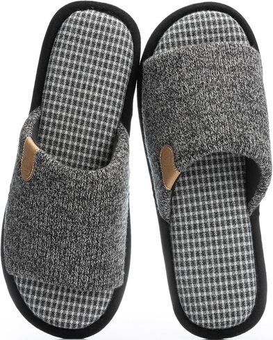 GOEWY Mens Cozy Memory Foam Slippers Indoor Outdoor Gifts for Men Slip On House Shoes Anti-skid Soft Open Toe Slippers in Saudi Arabia