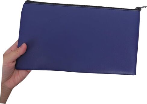 TEHAUX 4pcs Pu Leather Money Bags with Zipper, Spacious Cash Pouch Organizer for Business and Daily Use, Sturdy Blue Document Carrier Wallet for Coins, Invoices, and Cosmetics in Kuwait