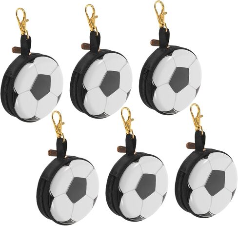 NOLITOY 6pcs Soccer Themed Metal Coin Purse Compact Small Wallets for Boys with Reliable Closure and Lightweight Design for Everyday Use in Kuwait