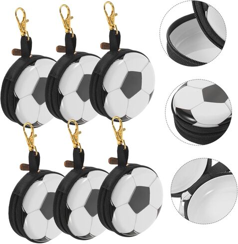 NOLITOY 6pcs Soccer Themed Metal Coin Purse Compact Small Wallets for Boys with Reliable Closure and Lightweight Design for Everyday Use in Kuwait