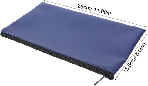 Uonlytech 4pcs Pu Leather Money Bags with Zipper for Secure Cash and Receipt Organization, Spacious Capacity Document and Coin Holder Pouches in Blue for Daily Use and Office in Kuwait