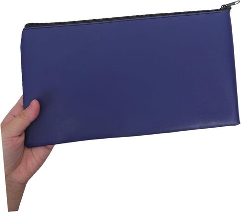 Uonlytech 4pcs Pu Leather Money Bags with Zipper for Secure Cash and Receipt Organization, Spacious Capacity Document and Coin Holder Pouches in Blue for Daily Use and Office in Kuwait