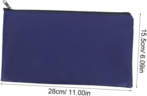 PartyKindom 4pcs Pu Leather Money Pouches with Zippered Closure for Organizing Cash and Coins, Spacious Capacity Utility Bags for Travel and Business, Blue, 11x6 Inches in Kuwait