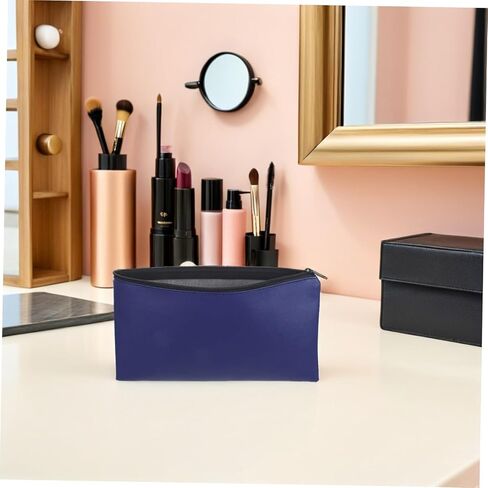 PartyKindom 4pcs Pu Leather Money Pouches with Zippered Closure for Organizing Cash and Coins, Spacious Capacity Utility Bags for Travel and Business, Blue, 11x6 Inches in Kuwait