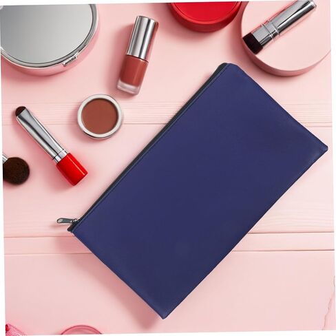 TEHAUX Money Bags Spacious Utility Pouch 4pcs with Zipper Pu Leather Blue Money Pouch Organizer for Cash and Coins for Travel and Daily Use for Cosmetics and Documents in Kuwait