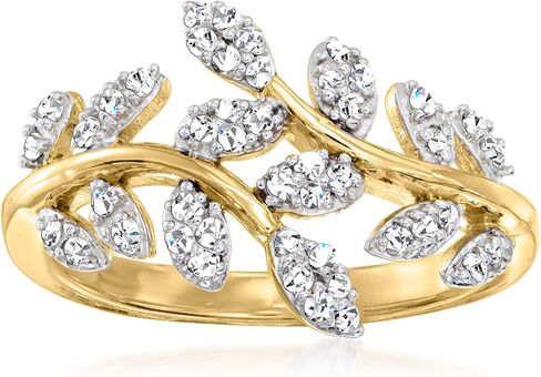 Ross-Simons 0.33 ct. t.w. Diamond Vine Ring in 18kt Gold Over Sterling in Kuwait