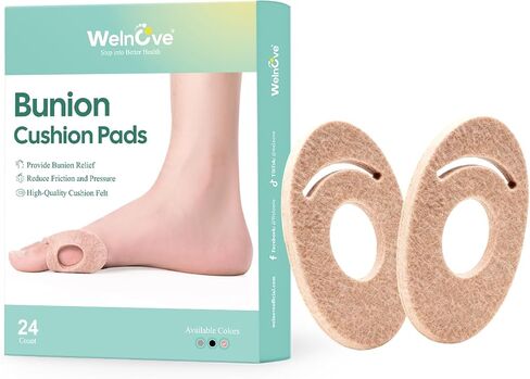 Welnove Bunion Pads Bunion Protector 12ct, Soft Felt Bunion Cushions for Pain Relief, Corn Pads & Callus Cushions for Feet & Toes in Kuwait