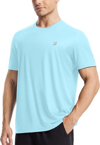Roadbox Men's UPF 50+ Swim Shirts Short Sleeve, Sun Protection Quick Dry Rash Guard, Water T-Shirt for Surfing Fishing Beach in Kuwait