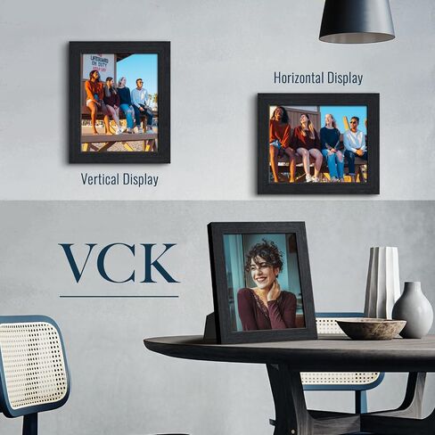VCK 8x10 Picture Frames Set of 3, Black Oak Wood 8 x 10 Photo Frame for Wall and Tabletop, Display for Prints, Artwork, Portraits in Saudi Arabia