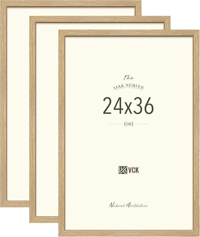 VCK 8x10 Picture Frames Set of 3, Black Oak Wood 8 x 10 Photo Frame for Wall and Tabletop, Display for Prints, Artwork, Portraits in Saudi Arabia