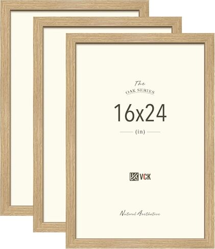 VCK 8x10 Picture Frames Set of 3, Black Oak Wood 8 x 10 Photo Frame for Wall and Tabletop, Display for Prints, Artwork, Portraits in Saudi Arabia