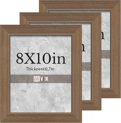 VCK 8x10 Picture Frames Set of 3, Black Oak Wood 8 x 10 Photo Frame for Wall and Tabletop, Display for Prints, Artwork, Portraits in Saudi Arabia