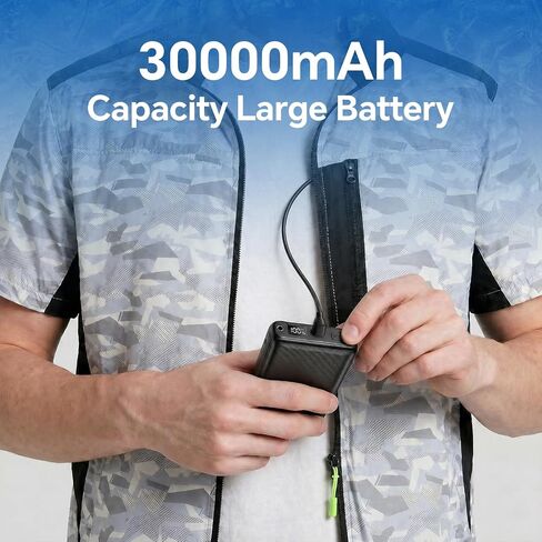 Cooling Vest with 30,000mAh Battery Pack,2 High-Speed Cooling Fans Jacket Air Conditioned Workwear for Hot Summer in Kuwait