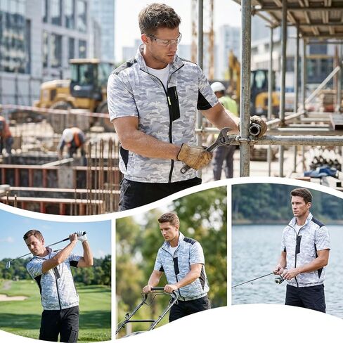 Cooling Vest with 30,000mAh Battery Pack,2 High-Speed Cooling Fans Jacket Air Conditioned Workwear for Hot Summer in Kuwait