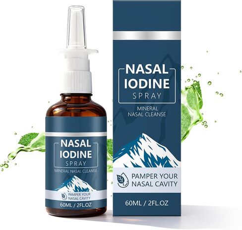 Iodine Nasal Spray,Nasal Iodine Spray with Fulvic Acid, Fine Mist Nasal Cleanse for Dry Air, Travel & Daily Comfort, 60ml in Kuwait
