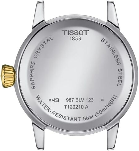Tissot Womens Classic Dream Lady 316L Stainless Steel Case with Yellow Gold PVD Coating Quartz Watch, Yellow/Grey Dial (T1292102203100) in Kuwait