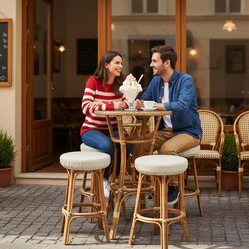 2 Pcs Round Stool Covers for 13-18 Inch Round Chair High Elastic Bar Stools Covers Washable Reusable Stool Cushion Slipcover for Bar Kitchen Home Hotel (Beige) in Kuwait